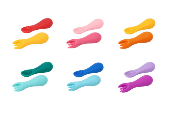 Palm Grasp Silicone Spoon & Fork Set